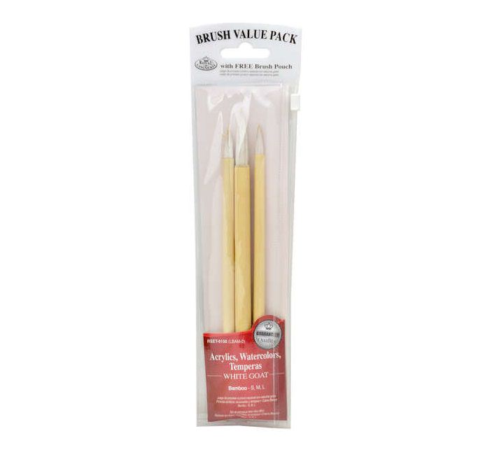 Set 3 pensule albe bambus Set 3 pensule albe bambus