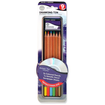 Set 9 creioane pentru desen si schite Daler Rowney cu DVD instructiuni de folosire