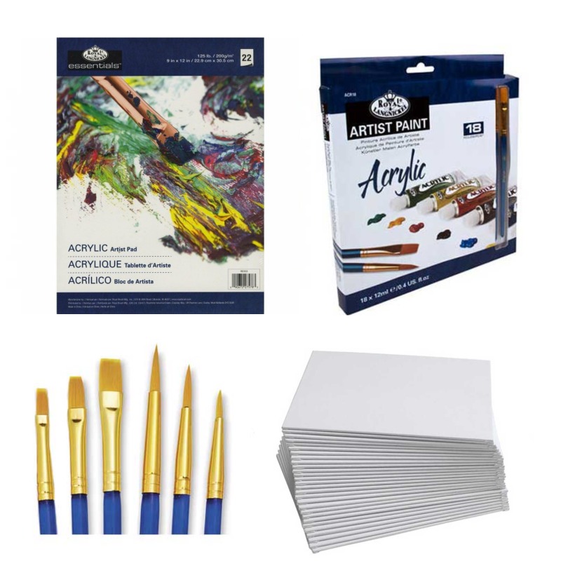 Set pentru pictura in acrilic, incepatori