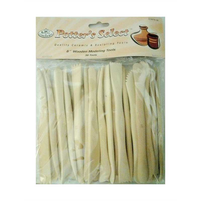 Set 38 ebosoare din lemn pentru modelaj 15cm