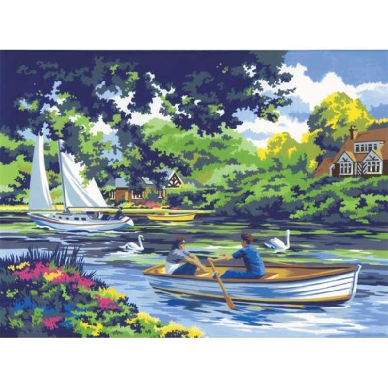 Set-pictura-pe-numere-adulti,-Royal-Langnickel,-08---Boating-on-the-River2