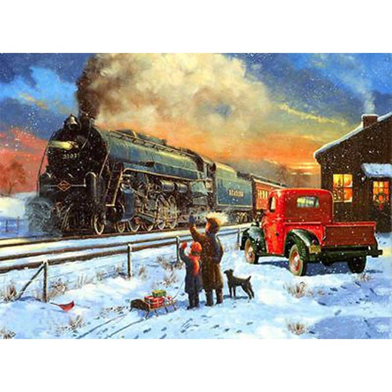 Set pictura pe numere adulti, Royal Langnickel, 40 - Home for Christmas