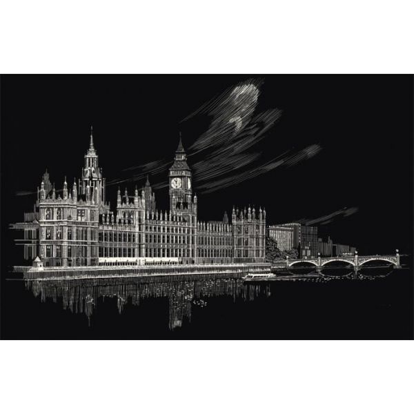 Set gravura, Royal Langnickel - Famous Places, 01 - Big Ben & Parliament