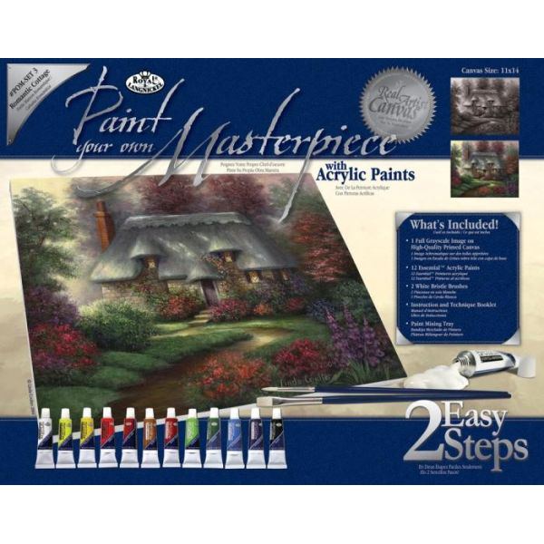 Set pictura panza pe sasiu, Royal Langnickel, Tablouri celebre, 03 - Romantic Cottage Set pictura panza pe sasiu, Royal Langnickel, Tablouri celebre, 03 - Romantic Cottage
