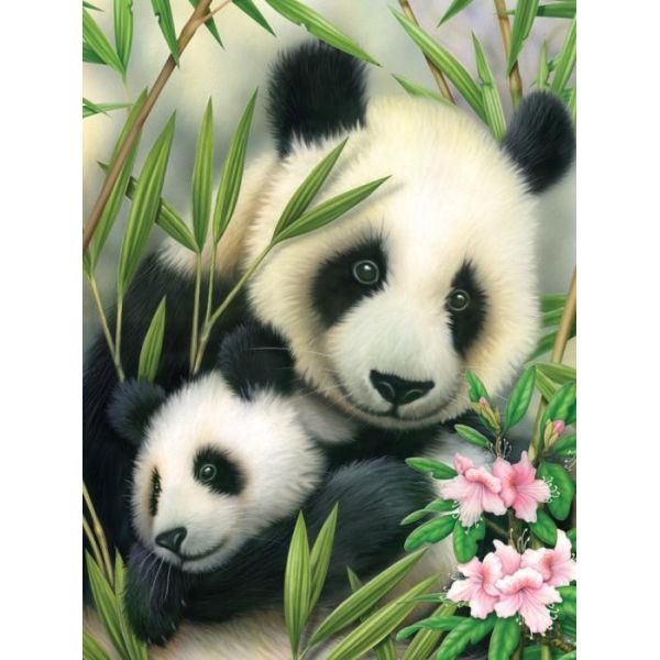 Set pictura pe numere pentru copii, Royal Langnickel, PJS39 – Panda & Baby Set pictura pe numere pentru copii, Royal Langnickel, PJS39 – Panda & Baby