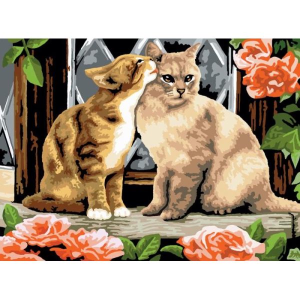 Set pictura pe numere, Royal Langnickel, 07 - Kissing Kittens