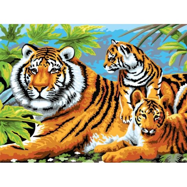 Set pictura pe numere, Royal Langnickel, 05 – Tiger & Cubs