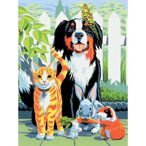 Set pictura pe numere pentu copii, Royal Langnickel, PJS29 - Family Pets Set pictura pe numere pentu copii, Royal Langnickel, PJS29 - Family Pets