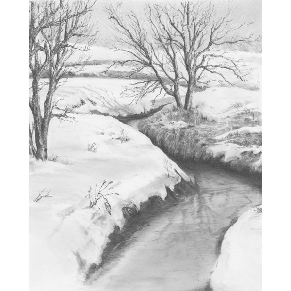 Set de schite pe numere Royal and Langnickel Sketching - Winter Creek