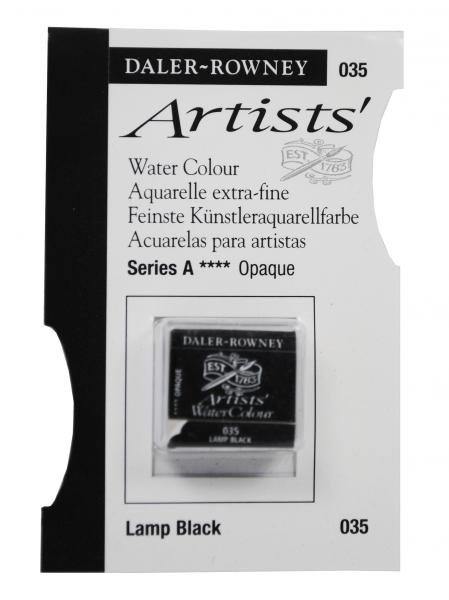 Acuarele Artists' Watercolour Half Pan, 035 - Lamp Black