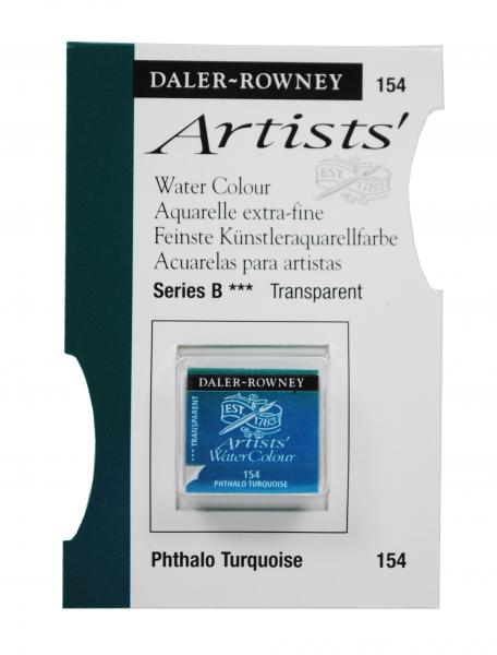 Acuarele Artists' Watercolour Half Pan, 154 - Phthalo Turquoise