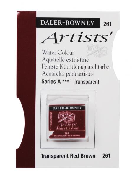 Acuarele Artists' Watercolour Half Pan, 261 - Transparent Red Brown Acuarele Artists' Watercolour Half Pan, 261 - Transparent Red Brown