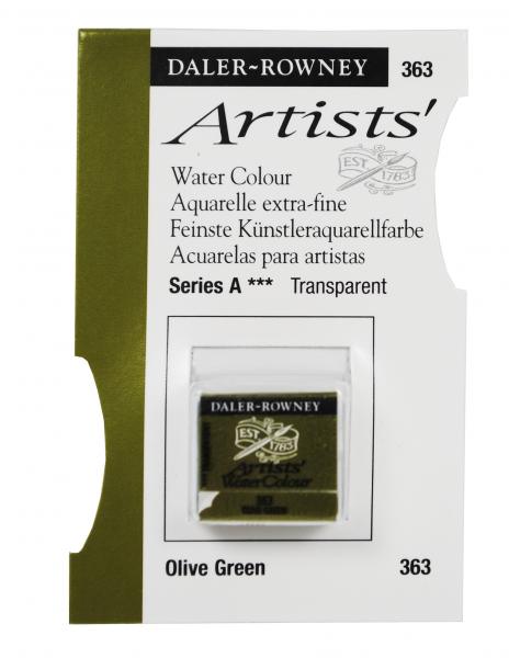 Acuarele Artists' Watercolour Half Pan, 363 - Olive Green