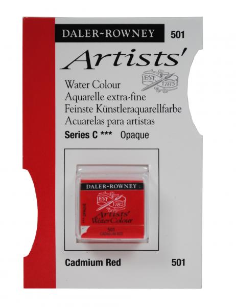 Acuarele Artists' Watercolour Half Pan, 501 - Cadmium Red