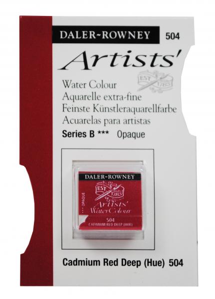 Acuarele Artists' Watercolour Half Pan, 504 - Cadmium Red Deep (Hue)