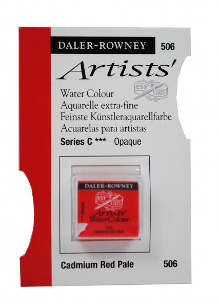 Acuarele Artists' Watercolour Half Pan, 506 - Cadmium Red Pale