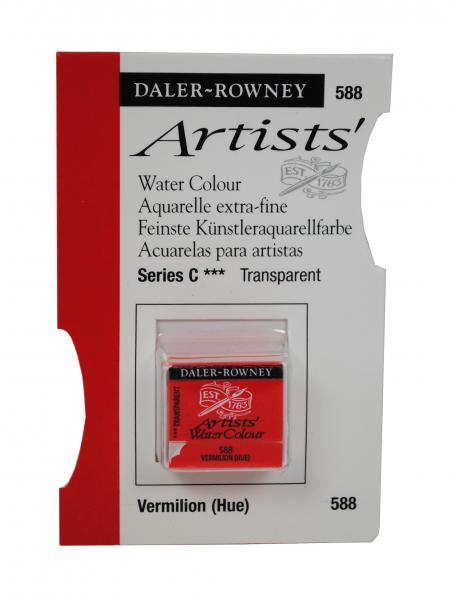 Acuarele Artists' Watercolour Half Pan, 588 - Vermilion
