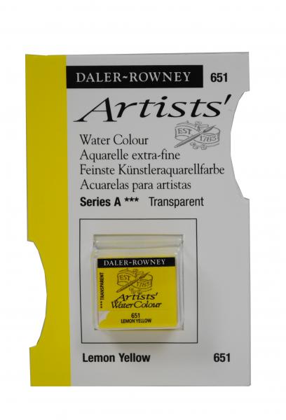 Acuarele Artists' Watercolour Half Pan, 651 - Lemon Yellow