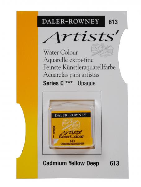 Acuarele Artists' Watercolour Half Pan, 613 - Cadmium Yellow Deep