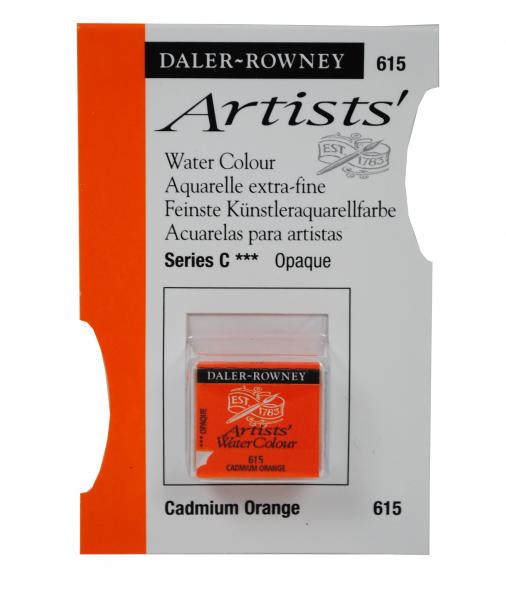 Acuarele Artists' Watercolour Half Pan, 615 - Cadmium Orange