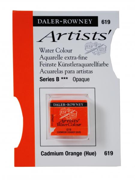 Acuarele Artists' Watercolour Half Pan, 619 - Cadmium Orange (Hue)