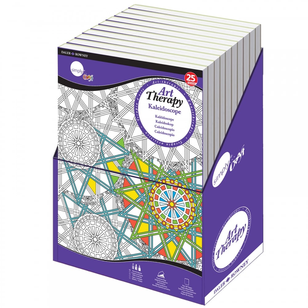 Carte de colorat pentru adulti gama Simply Daler-Rowney Art Therapy Kaleidoscope large