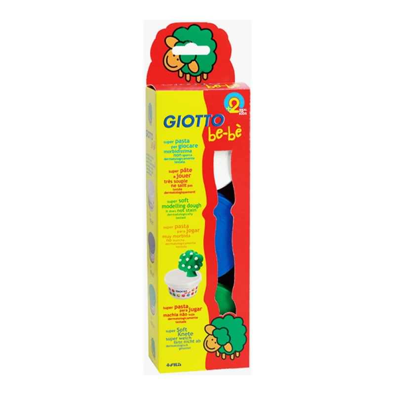 Set plastilina 3 culori Giotto Bebe- alb, albastru, verde