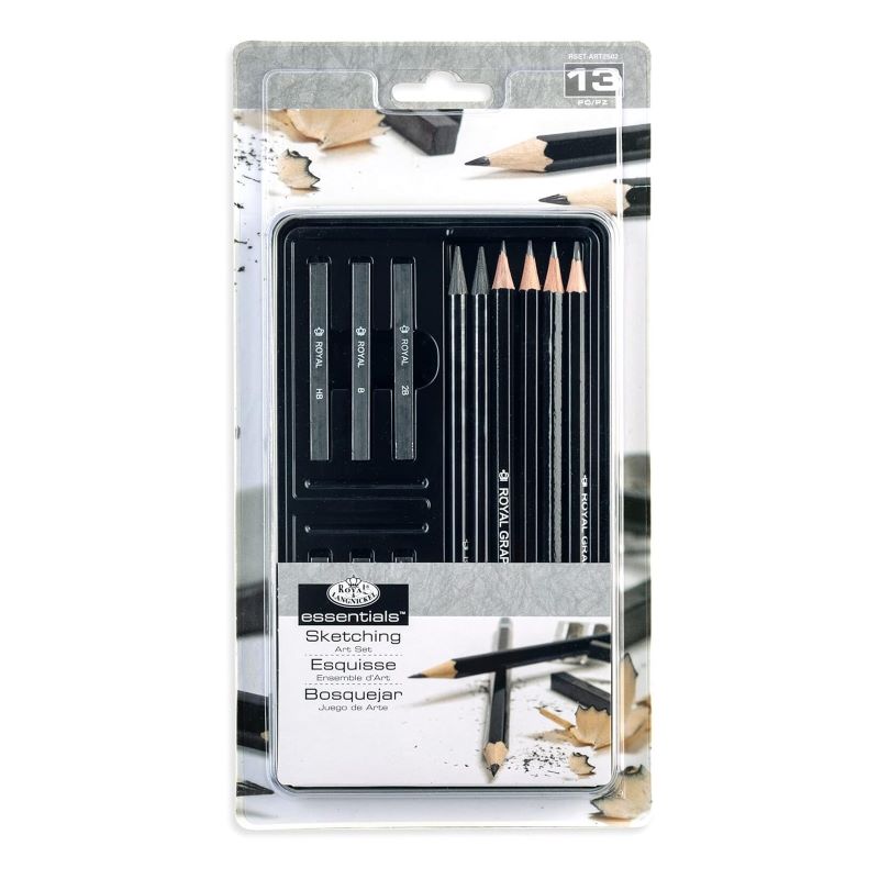 Set creioane schite cutie metalica Royal Langnickel