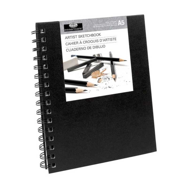 Caiet de schite cu hartie alba, Royal, A5, spira, 80 file