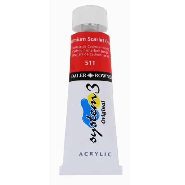 Culori acrilice 75ml System 3 Original 511 - Cadmium Scarlet pictura