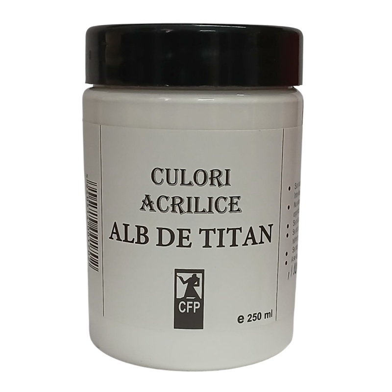 Culoare acrilica, Combinatul Fondului Plastic, Alb de Titan, 250 ml