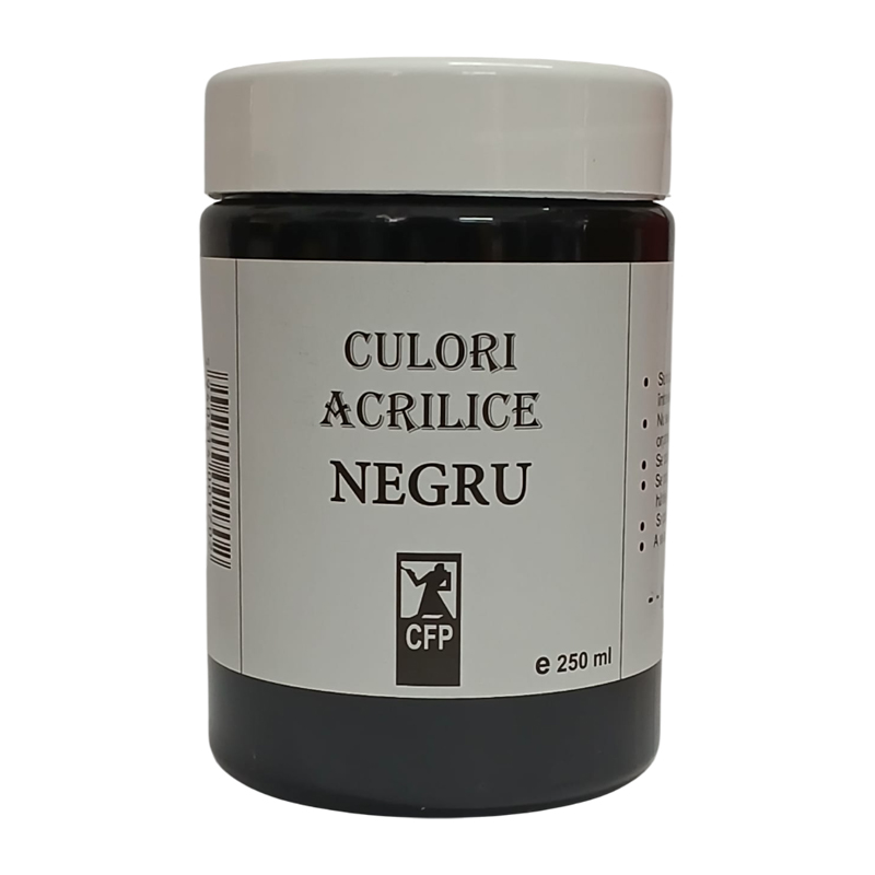 Culoare acrilica, Combinatul Fondului Plastic, Negru, 250 ml
