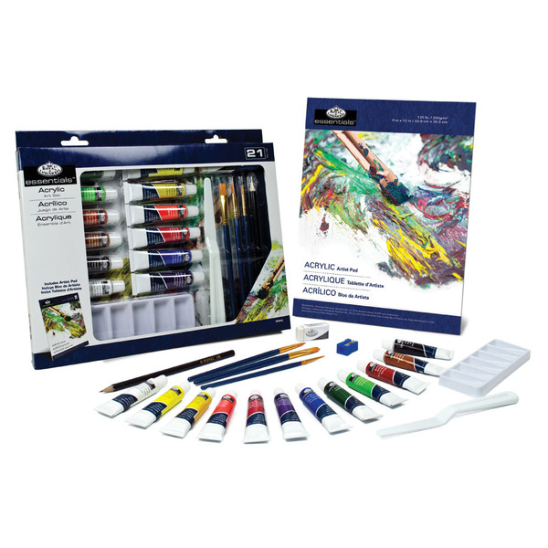 Trusa pictura culori acrilice Essentials 21 de piese RD844L