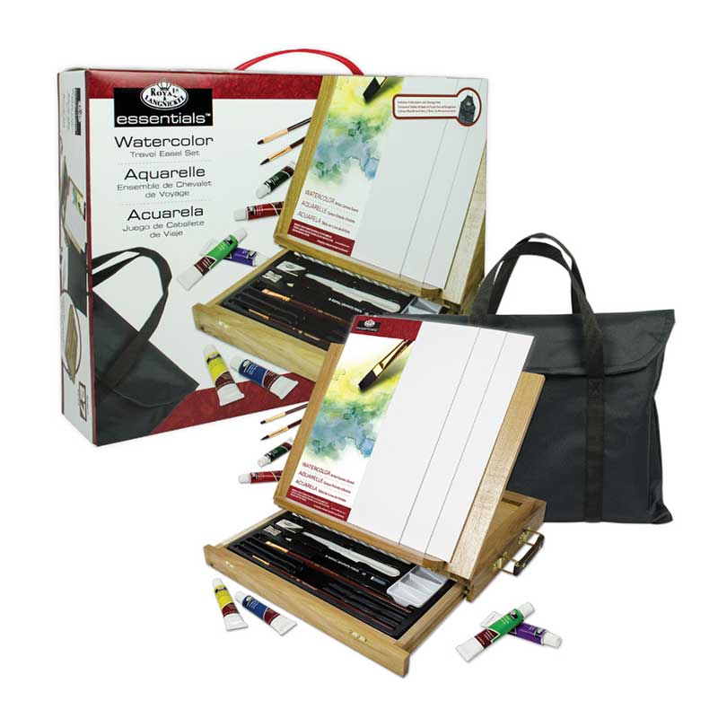 Trusa-pictura-acuarela-cu-sevalet-Essentials-27-de-piese