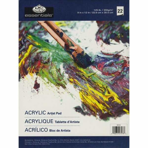Bloc pentru culori acrilice Royal & Langnickel 200g RD353 22 de coli format A4