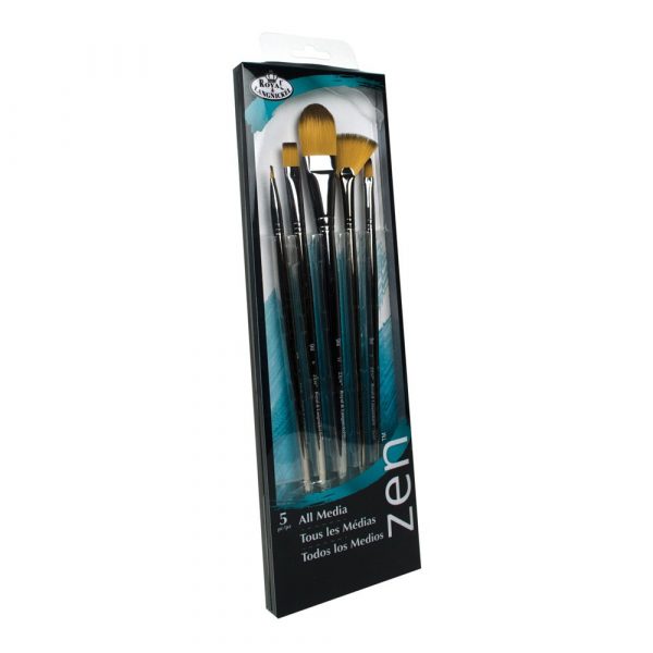 Set 5 pensule fir sintetic cu coada lunga seria Zen™ RZEN-SET432 Royal Brush