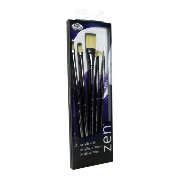 Set 5 pensule fir sintetic cu coada lunga seria Zen™ RZEN-SET532 Royal Brush