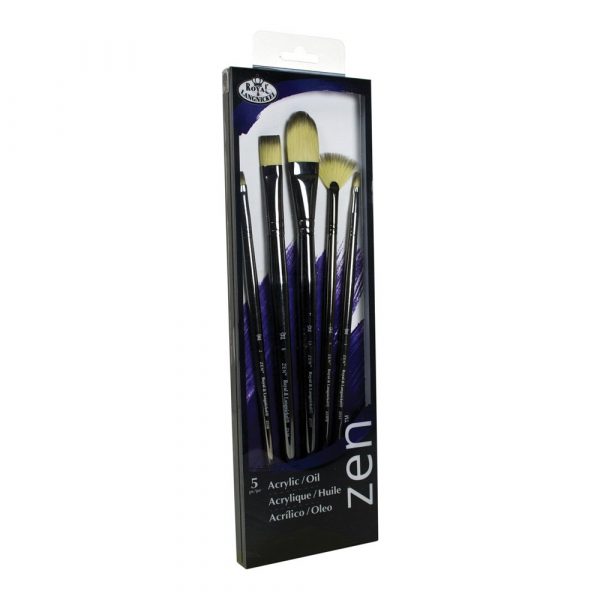 Set 5 pensule fir sintetic cu coada lunga seria Zen™ RZEN-SET531 Royal Brush