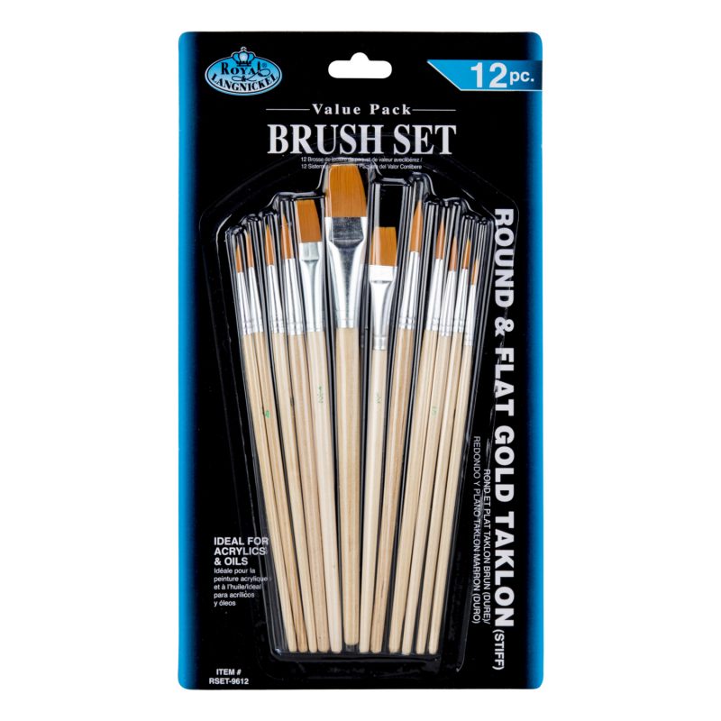 Set 12 pensule variate Gold Taklon Royal RSET-9612