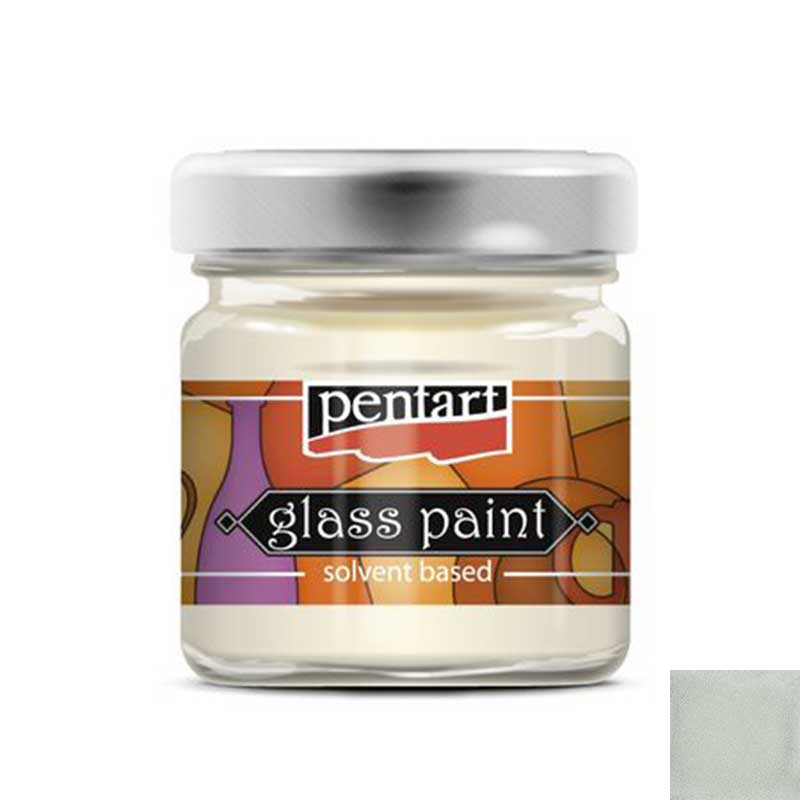 Culori metalizate pentru sticla Pentart 30ml - Alb