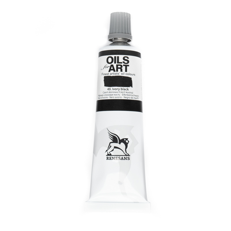 Culori ulei, Renesans OILS for ART, 60ml, 49 Ivory Black