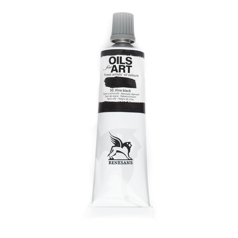 Culori ulei, Renesans OILS for ART, 60ml, 50 Carbon Black