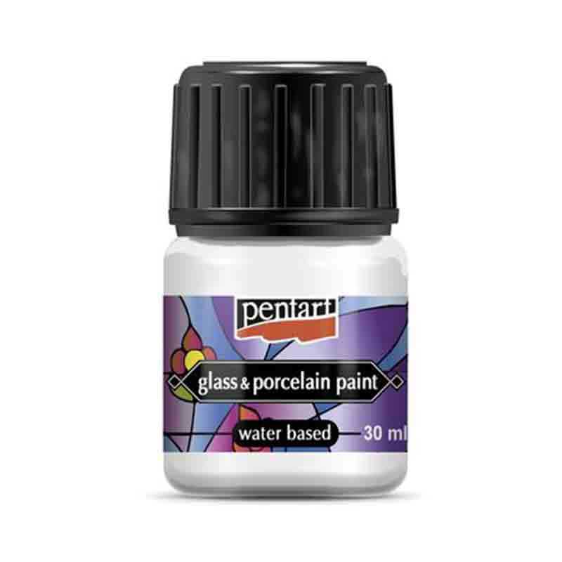 Vopsea pentru sticla si portelan, Pentart 30ml, Alb