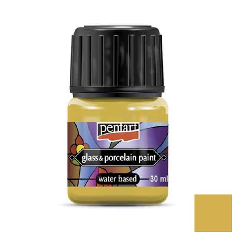 Vopsea pentru sticla si portelan, Pentart 30ml, Auriu