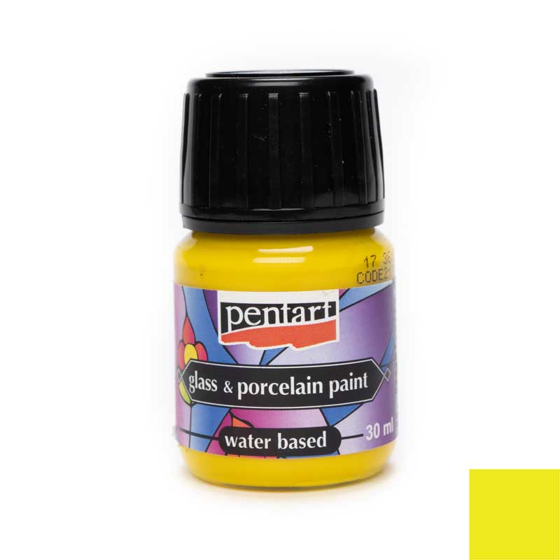 Vopsea pentru sticla si portelan, Pentart 30ml, Galben