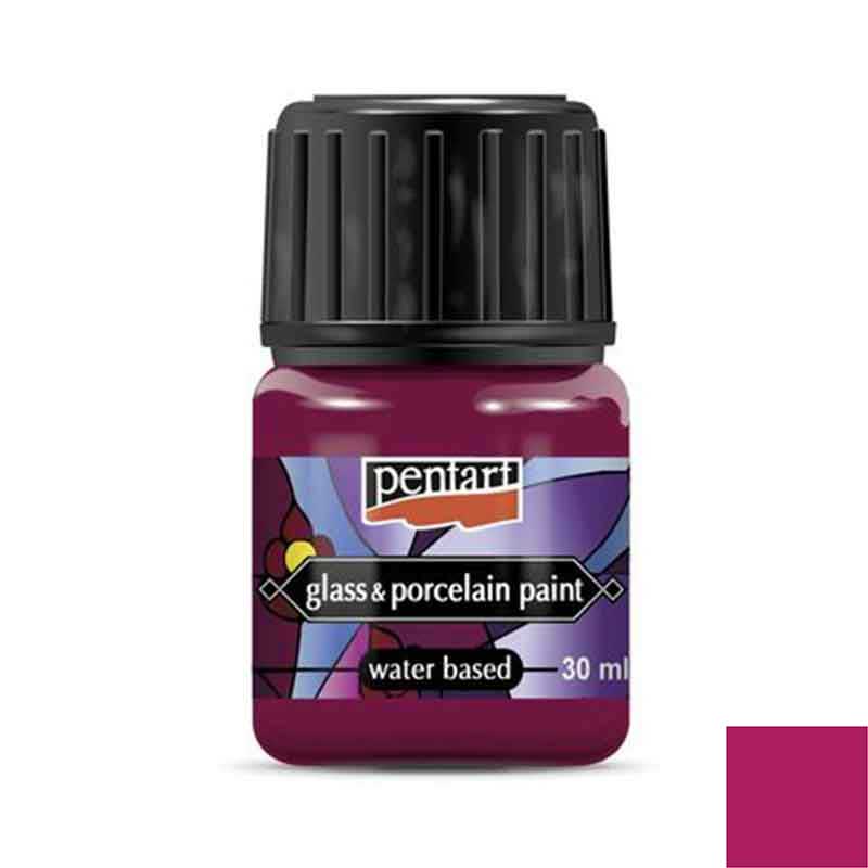Vopsea pentru sticla si portelan, Pentart 30ml, Magenta