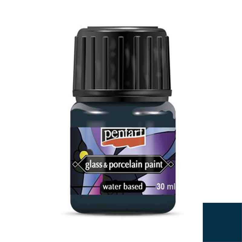 Vopsea pentru sticla si portelan, Pentart 30ml, Turcoaz albastru