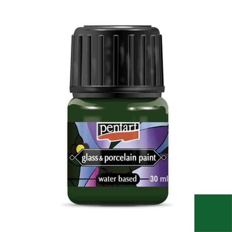 Vopsea pentru sticla si portelan, Pentart 30ml, Verde