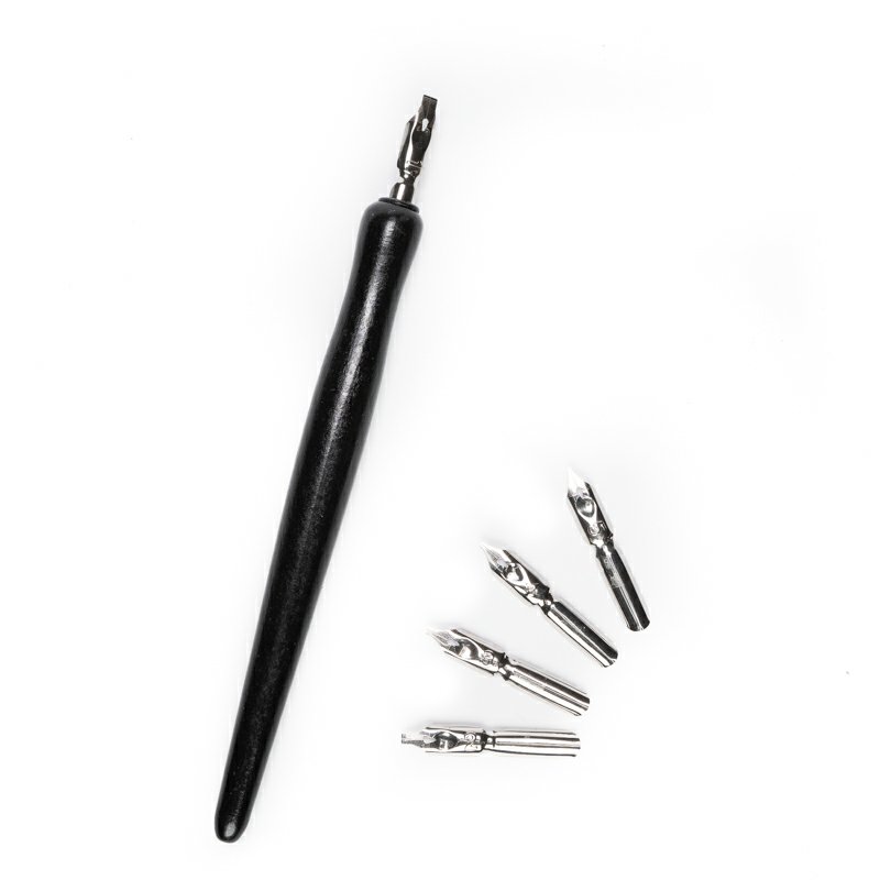 Set 5 penite si toc pentru desen si grafica Renesans