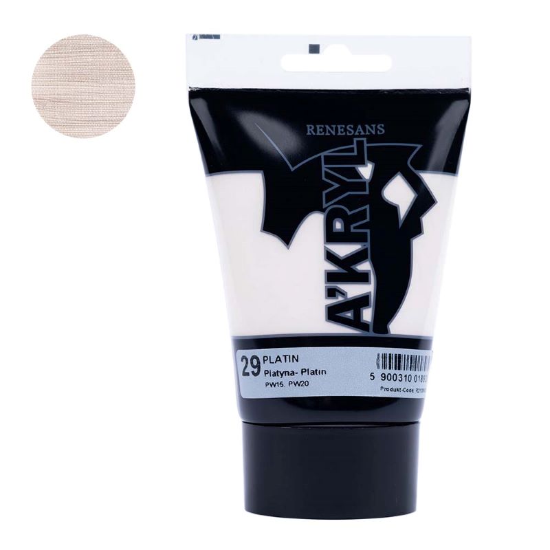Culoare acrilica metalizata, Renesans A'kryl, 100ml, 29 Platina